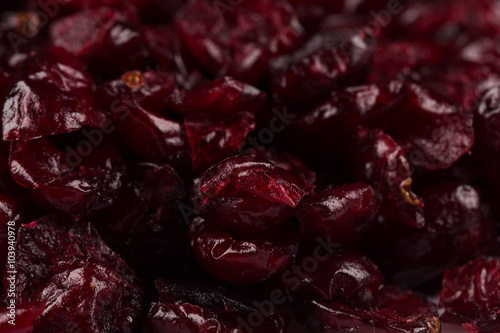 Dried cranberries on white