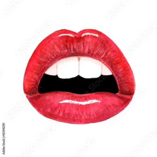 Red woman lips