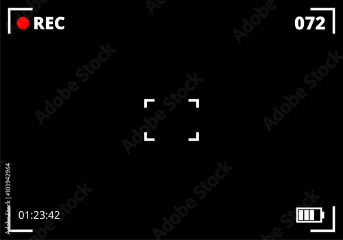 Camera viewfinder rec background vector