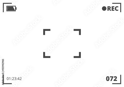 Camera viewfinder rec background vector