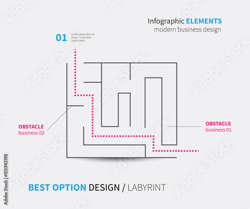 labyrint infographics template / the best choice, option, winner level of business decision