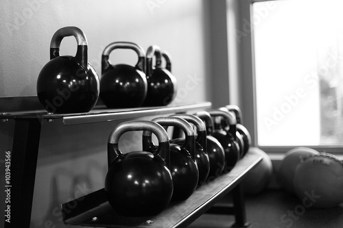 Kettlebells im Fitness Studio