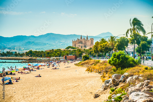 View of the beach of Palma de Mallorca photo