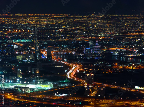 Wallpaper Mural Colorful lights of Dubai at night Torontodigital.ca