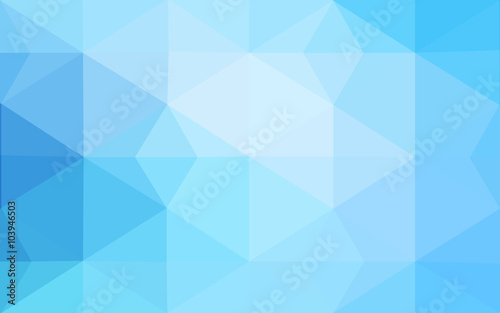 Blue polygonal design pattern, which consist of triangles and gradient in origami style.