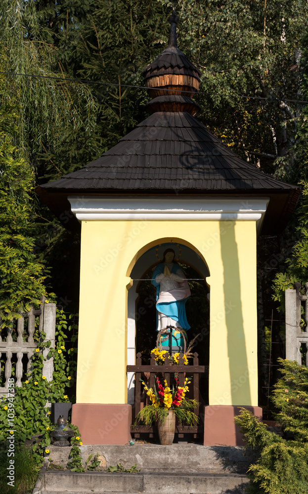 Fototapeta premium Old Wayside shrine in Wieliczka near Cracow. Poland