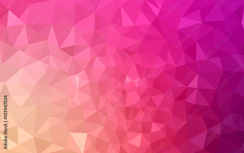 Obraz premium Multicolor pink, yellow polygonal design pattern, which consist of triangles and gradient in origami style.