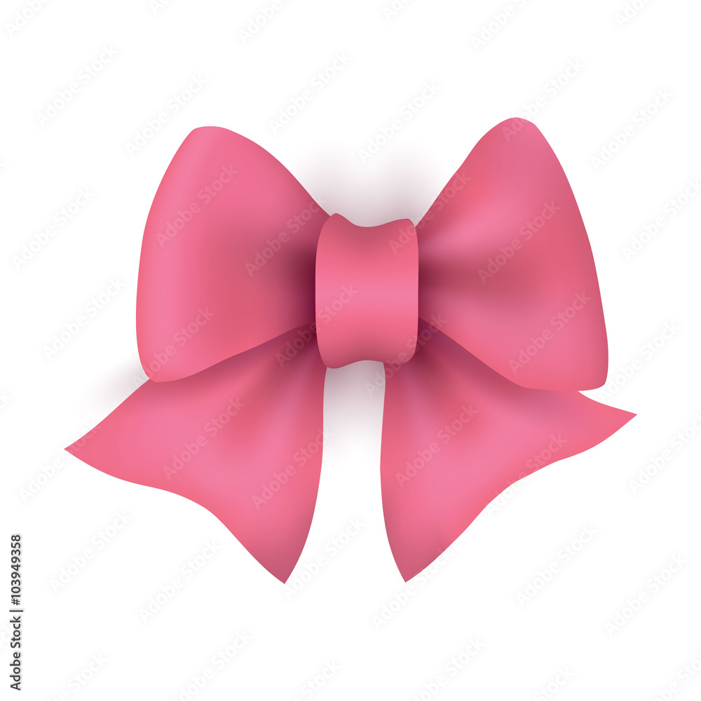 Realistic pink gift ribbon