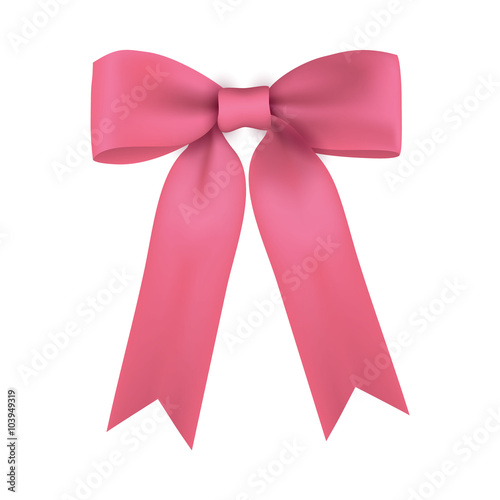 Realistic pink gift ribbon