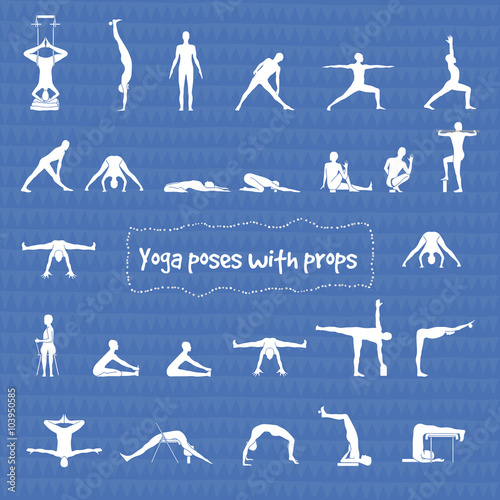Set of 26 hatha yoga poses.