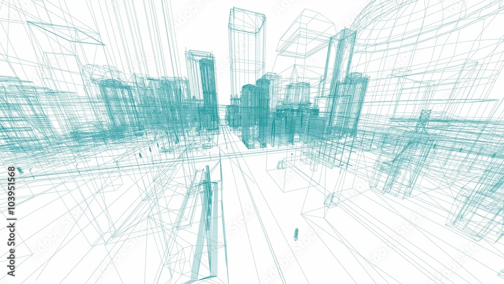 4K UHD - 3D animation - TRAVELLING ON CITY 