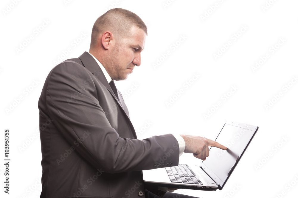 Businessman working with laptop Businessman working with laptop