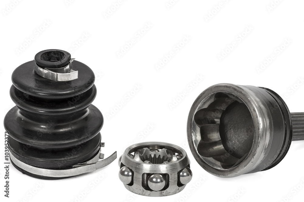 Anther and hinge of the wheel car, isolated on white background Anther and hinge of the wheel car, isolated on white background