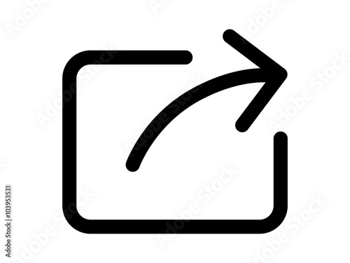 Share or export with arrow line art icon for apps and websites