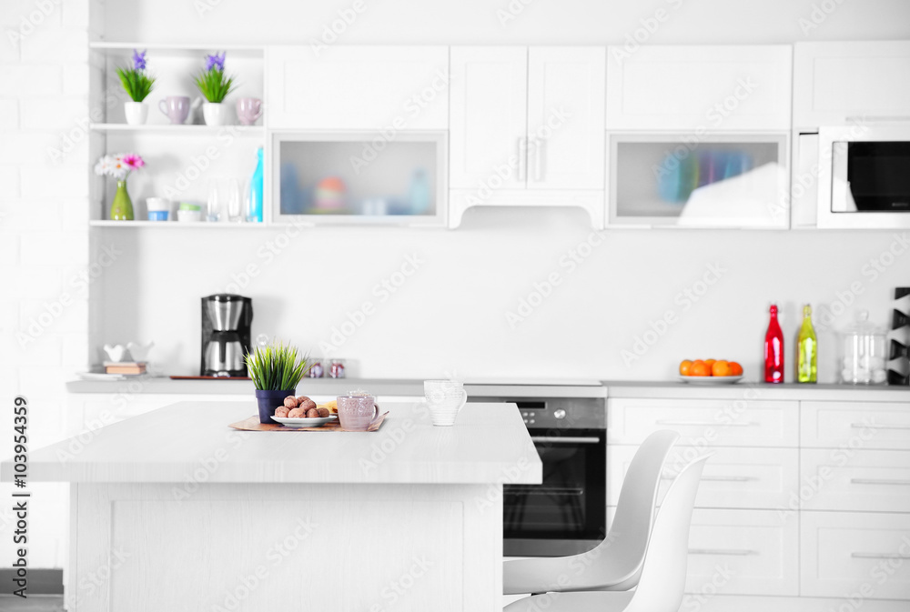 Fototapeta New modern kitchen interior