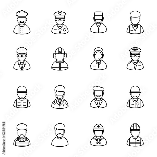 People occupations icons