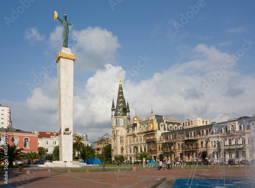 View of Eras Moedani square in Batumi, Georgia photo