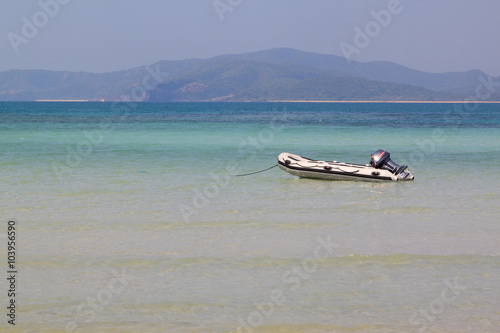 Motor boat in tropical sea