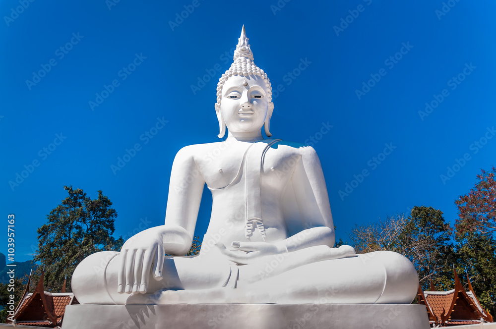 buddha statue with blue skuy and cloud buddha statue with blue skuy and cloud