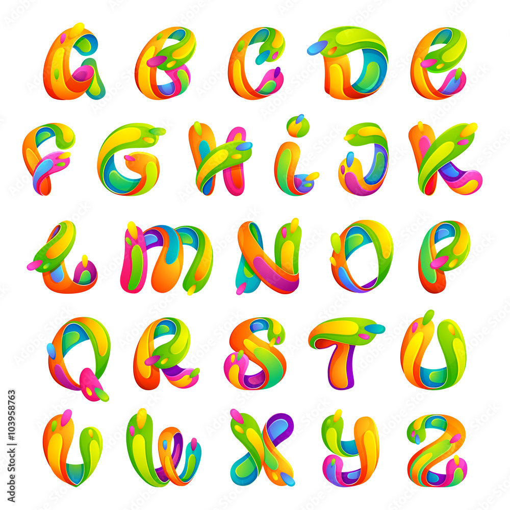 Funny colorful alphabet letters.