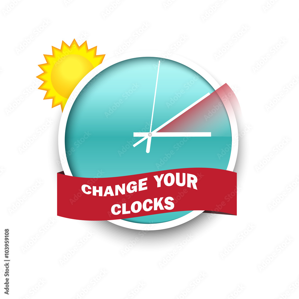 Change your clocks message for Daylight Saving Time. Vector