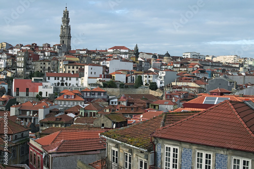 Old houses with red tiles. The most famous neighborhood in the city of Porto – Ribeira.