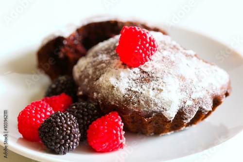 chocolate cupcake on white background