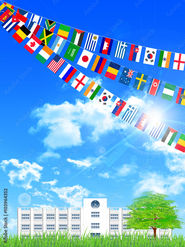 学校 運動会 国旗 背景 Stock Vector Adobe Stock