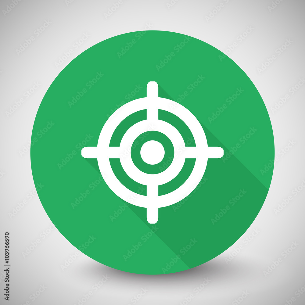 White Smartphone icon with long shadow on green circle White Smartphone icon with long shadow on green circle
