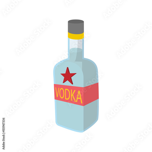 Bottle of vodka icon, cartoon style