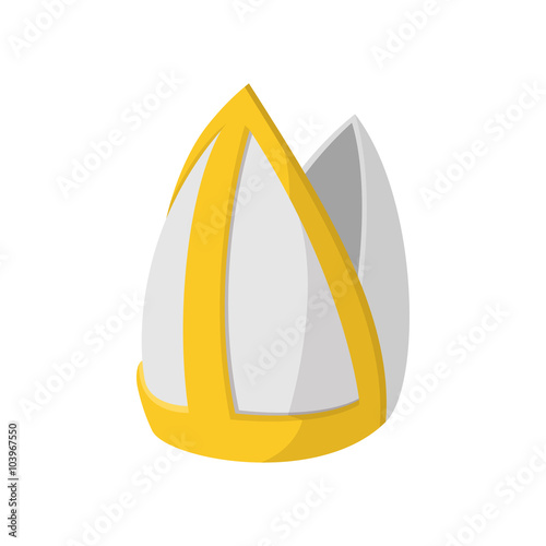 Papal tiara icon, cartoon style