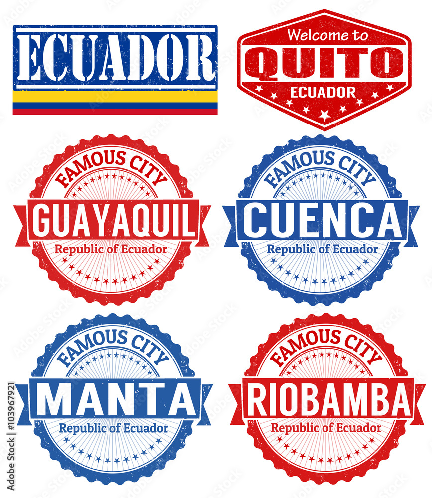 Obraz premium Ecuador cities stamp