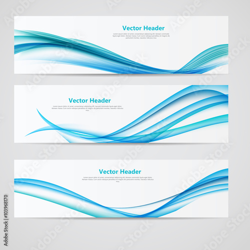 Abstract Colored Wave Header Background. Vector Illustration