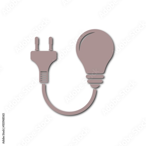 Electric plug and bulb sign icon