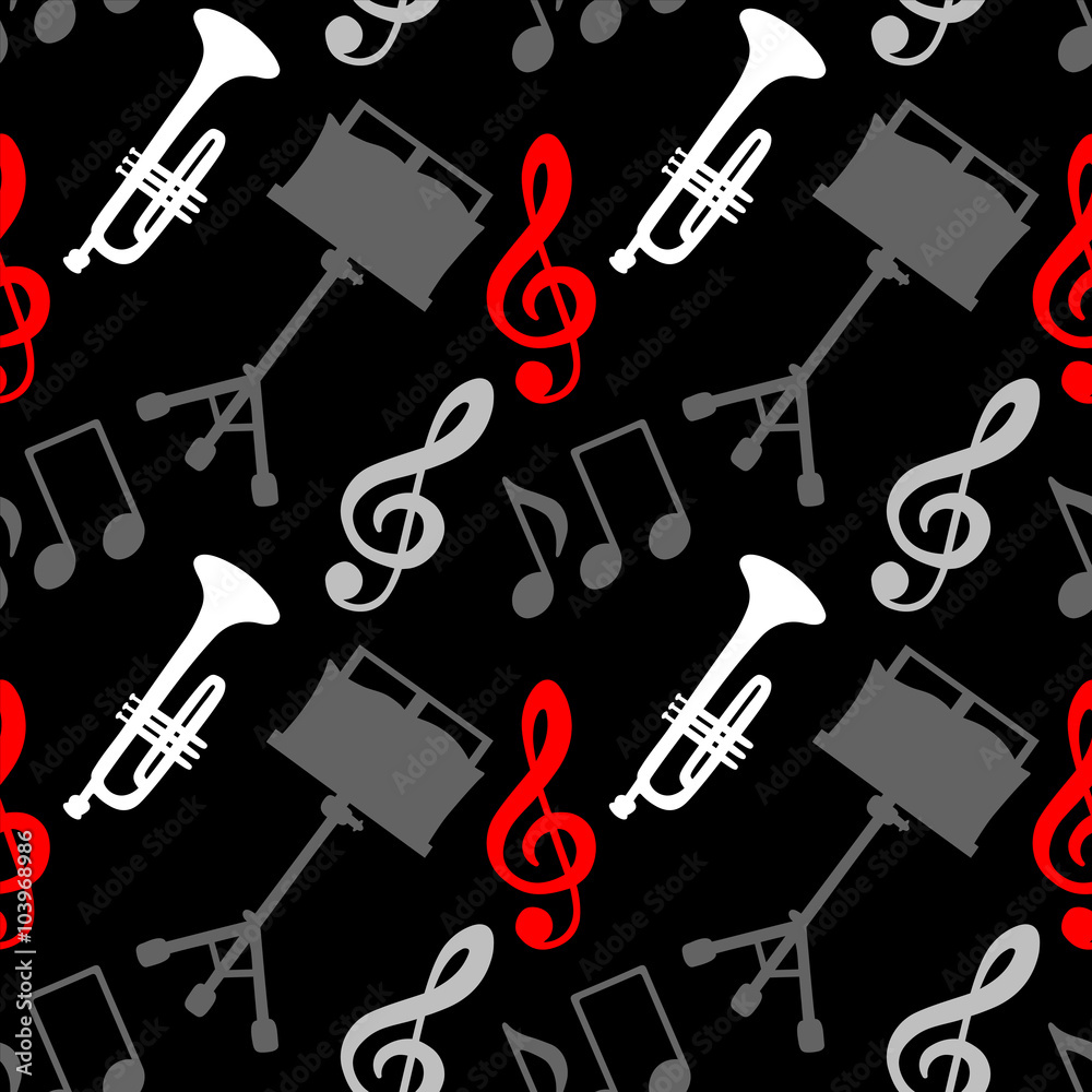 Musical seamless pattern Musical seamless pattern
