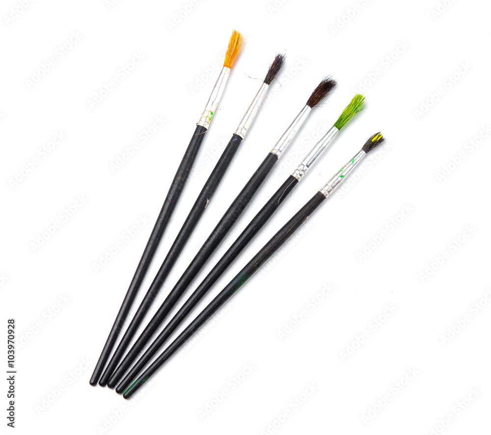 set of brushes for drawing on a white background