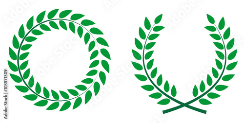 Award Laurel Wreath. Winner Leaf label,  Symbol of Victory. Vect