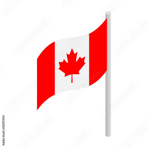 Flag of Canada icon, isometric 3d style 