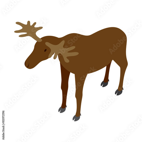 Deer icon  isometric 3d style