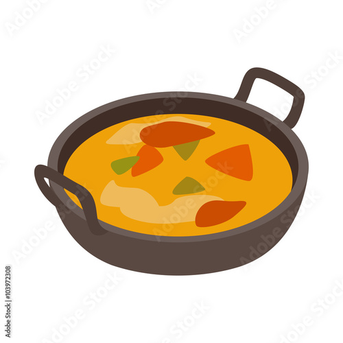 Indian traditional dish icon, isometric 3d style