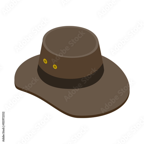 Cowboy hat icon, isometric 3d style