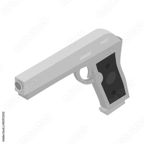 Gun icon, isometric 3d style