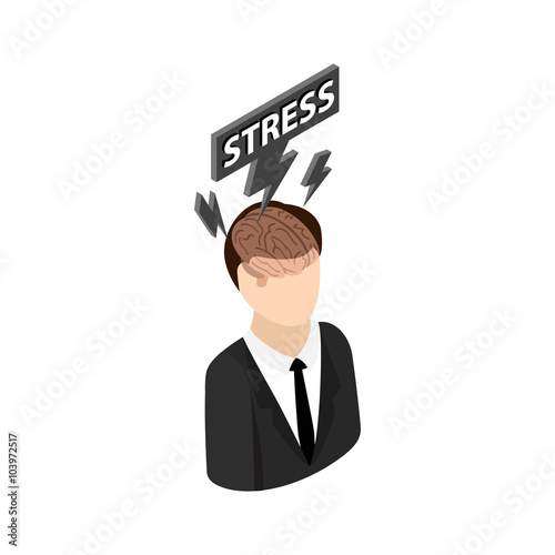Stress icon, isometric 3d style