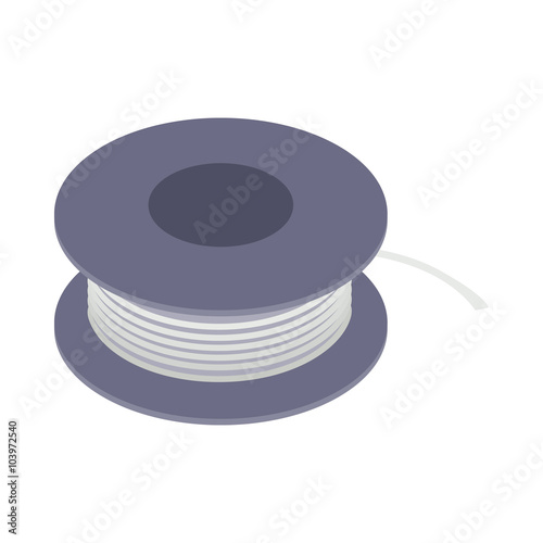 Wire spool icon, isometric 3d style