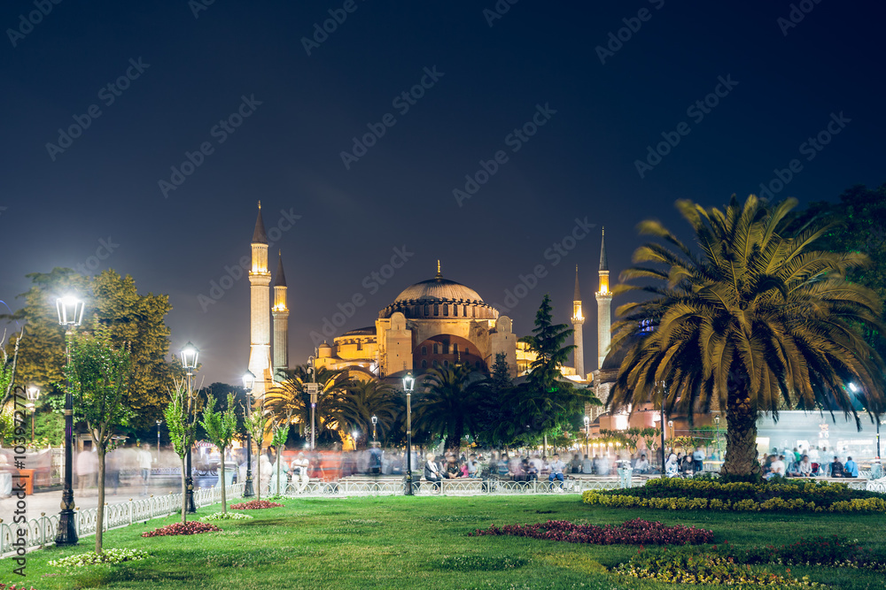 Naklejka premium Night landscape of Istanbul