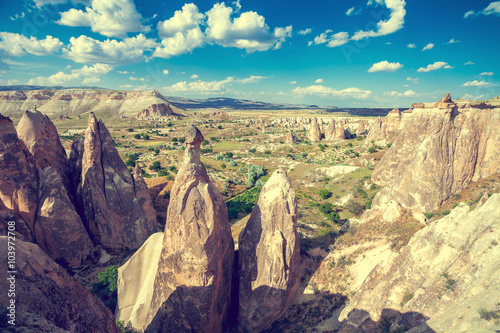 Spectacular rocks formations in Cappadocia © Goinyk