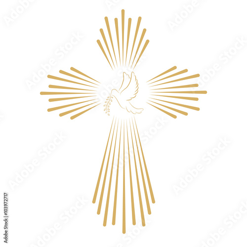 Cross with the dove.
