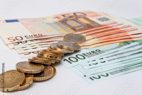 European money - coins and banknotes