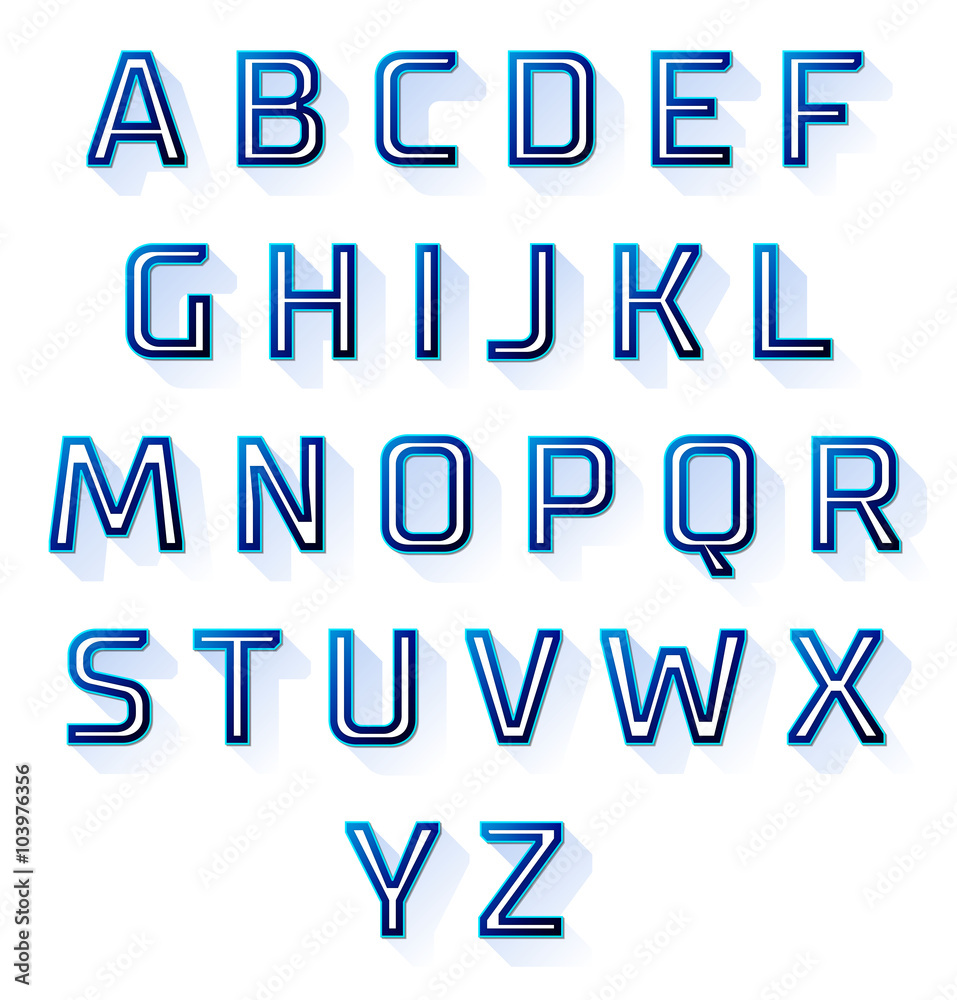 blue font design set blue font design set