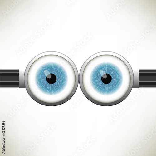Vector Goggle with Two Blue Eyes